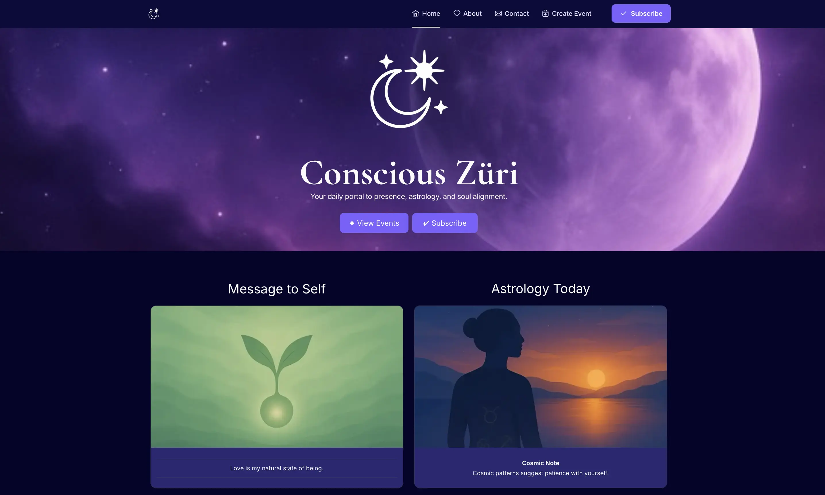 Conscious Züri Website Preview