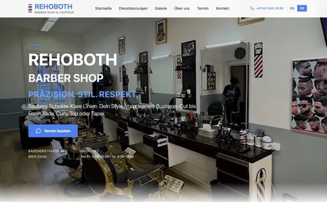 Rehoboth Barbershop Website Preview